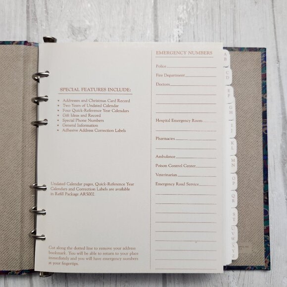 Hallmark Refillable ADDRESS BOOK Calendar Phone Number Paisley Print Book - Picture 4 of 9